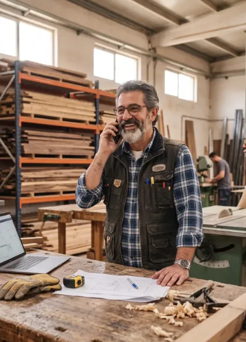 Aperçu d'un site vitrine sur mobile pour artisan